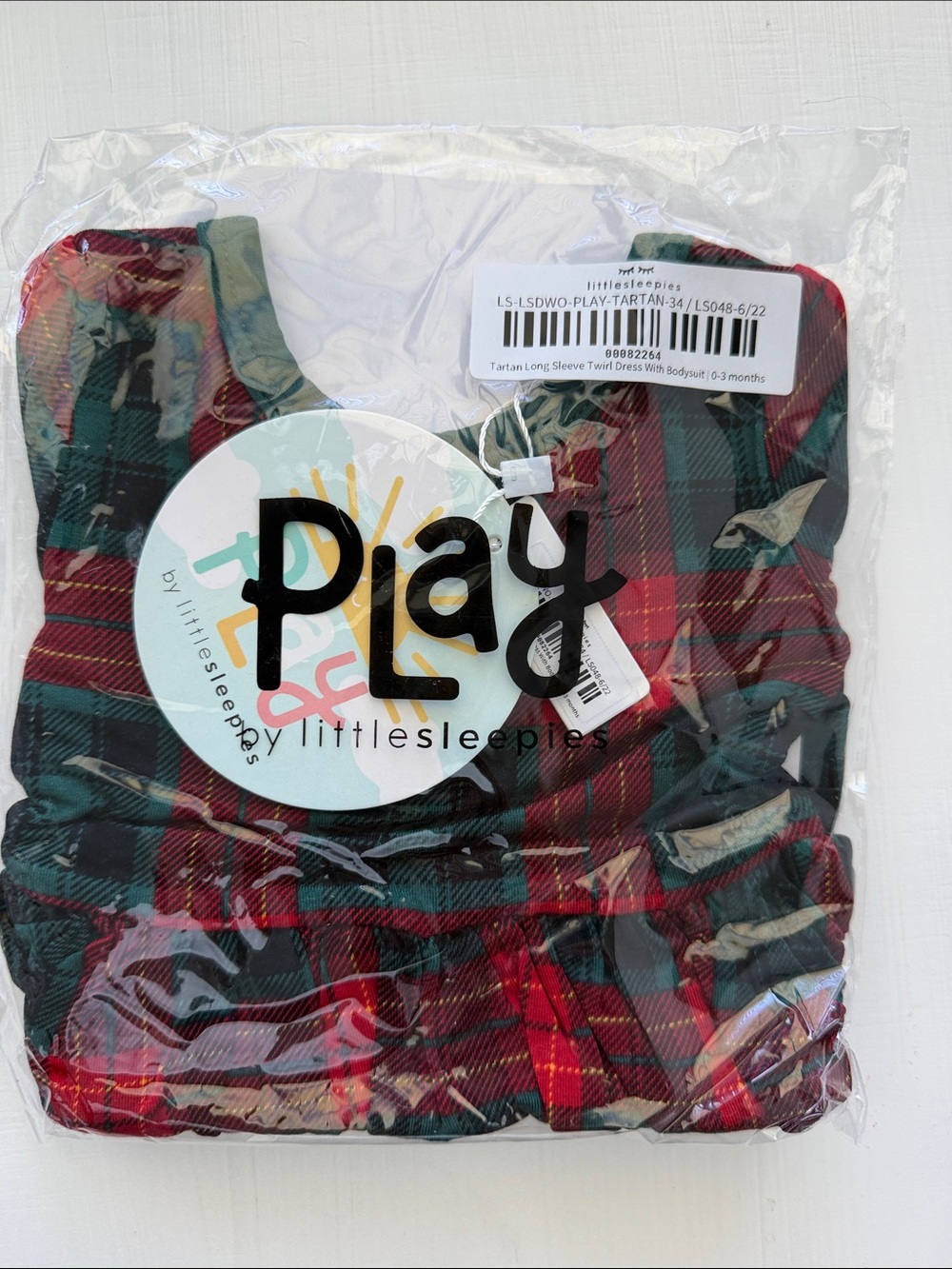 Little Sleepies Red & Green Plaid Twirl Dress